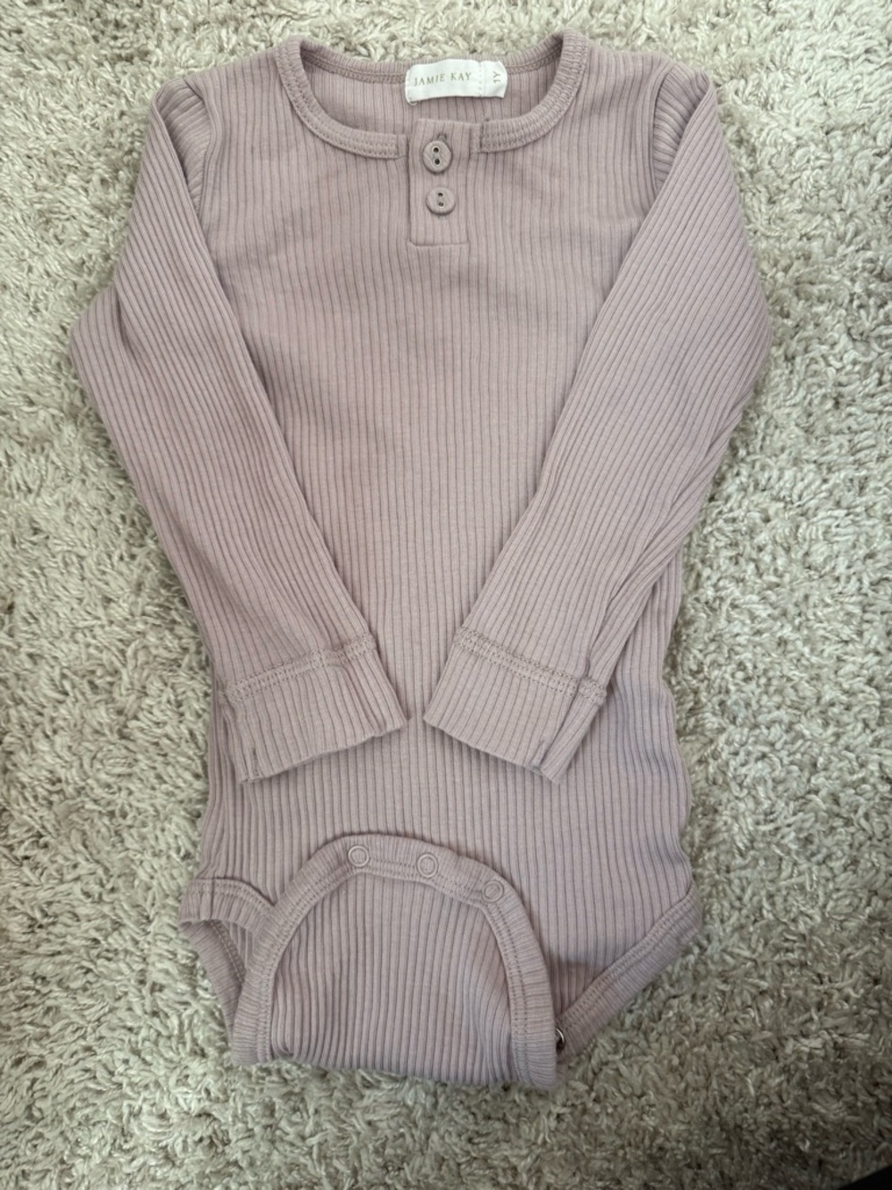 Jamie Kay Light Purple Ribbed Long-Sleeve One-Piece
